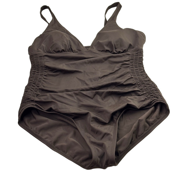 Jantzen Classics Brown One Piece Bathing Suit Swimsuit - Picture 1 of 9